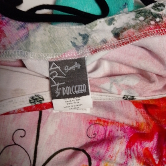 Simply Art By Dolcezza Top colorful floral Abstract Woman Size Large Stretchy - Picture 3 of 5